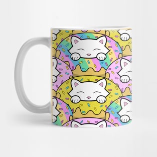 Cats eating colorful donuts Mug